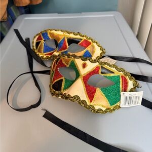 Multicolored Glitter Harlequin/Jester Venetian Style  Masquerade Eye Mask